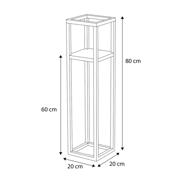 Metalowy stojący kwietnik LOFT KS-03 L Czarny