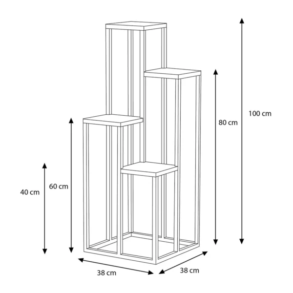 Metalowy stojący kwietnik LOFT KS-04 XL Czarny