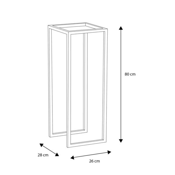 Metalowy stojący kwietnik LOFT KS-08 ECO L Czarny