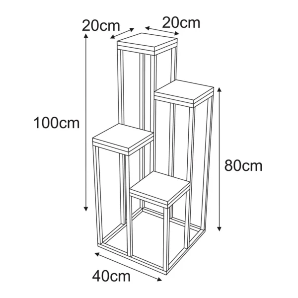 Metalowy stojący kwietnik LOFT KS-33 Czarny