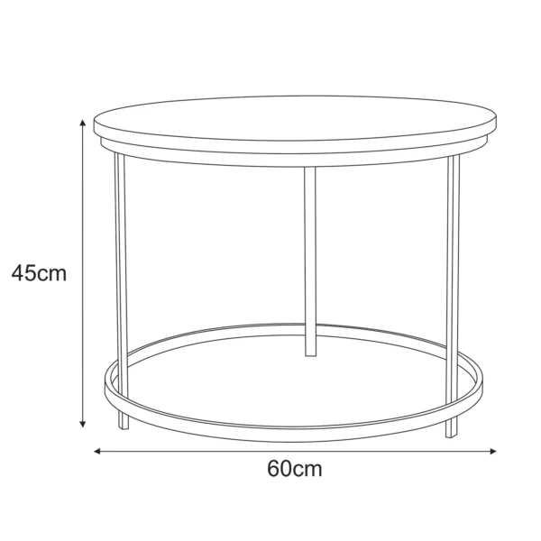 Stolik kawowy okrągły do salonu LOFT KS-28 Czarny