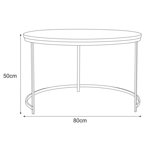 Zestaw stolików kawowych okrągłych do salonu LOFT KS-30 Czarny