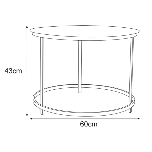 Stolik kawowy okrągły do salonu LOFT KS-38 Czarny