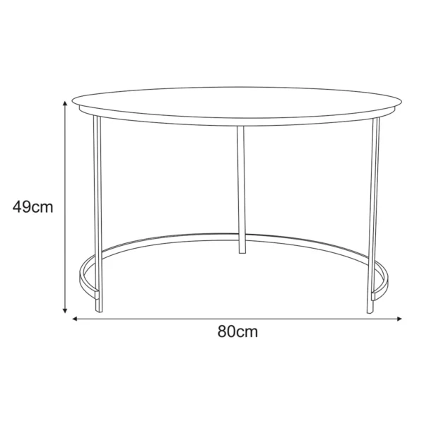 Zestaw stolików kawowych okrągłych do salonu LOFT KS-40 Czarny