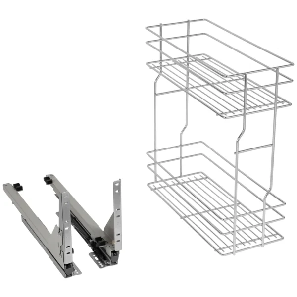 Dwupoziomowe cargo dolnego montażu do szafki 250mm cichy domyk ocynk